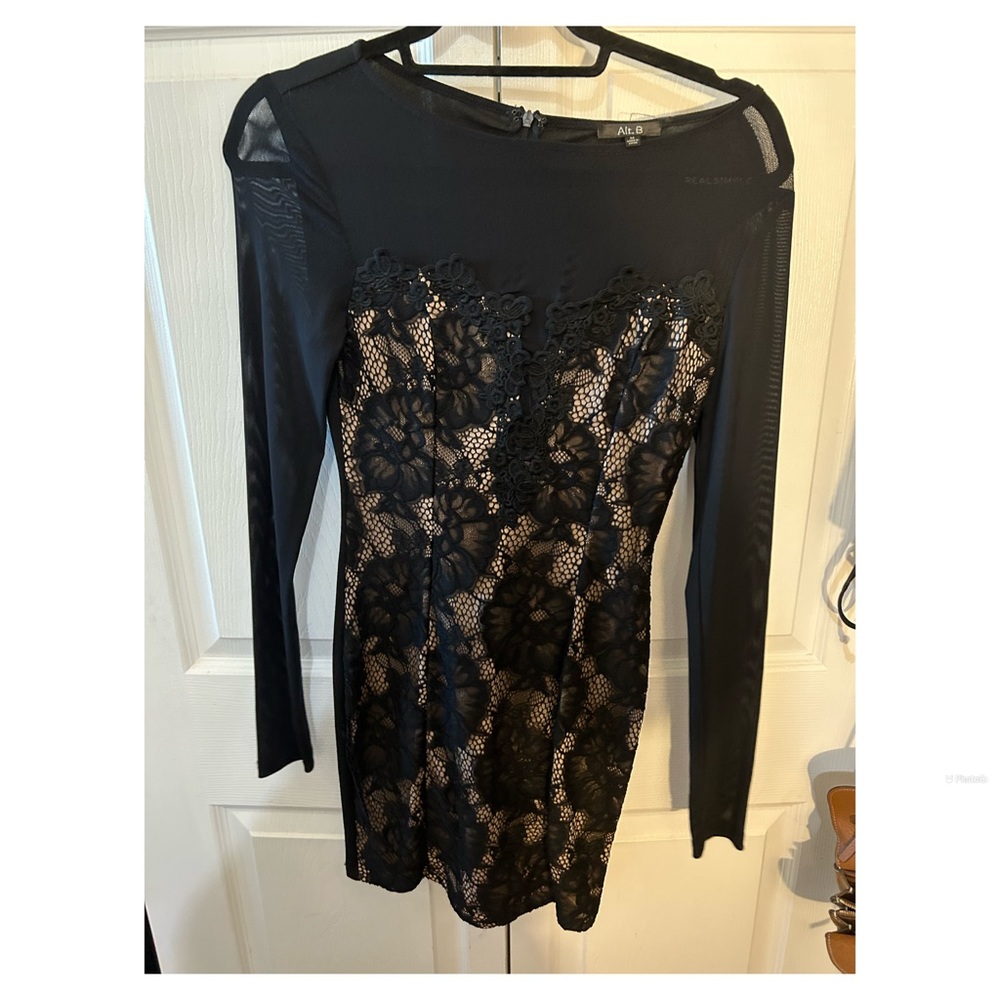 Black and beige dress